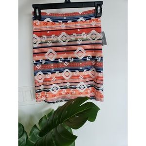 NWT Neon Geometic Boho Skirt